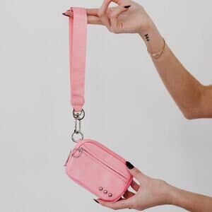 Nelly Nylon Card ID Wallet Wristlet Bubblegum Pink